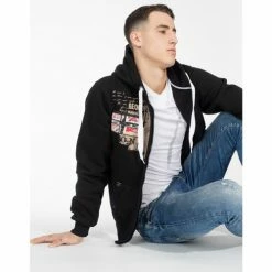 Geographical Norway Sweat Fohnson - logo Sweats & Polaires Couleur Noir -Geographical Norway Soldes 21793526 500 B