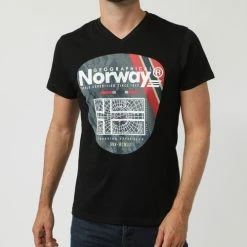 Geographical Norway T-shirt - col V T-shirts & Polos Couleur Noir -Geographical Norway Soldes 21793553 500 B