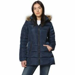 Geographical Norway Parka Anies Manteaux Couleur Bleu marine
