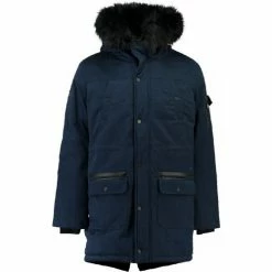 Geographical Norway Canadienne Arissa - capuche avec bord façon fourrure Manteaux Couleur Bleu marine