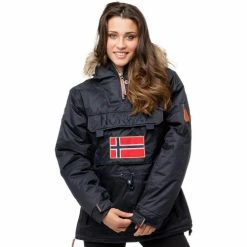 Geographical Norway Anorak Aubergine Manteaux Couleur Bleu marine