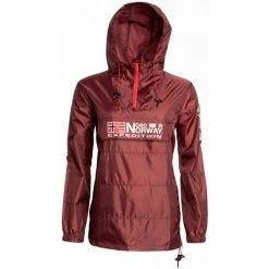 Geographical Norway Veste - parka - coupe-vent sport Boogee - résille - capuche Vestes Couleur Bordeau -Geographical Norway Soldes 21799324 500 E