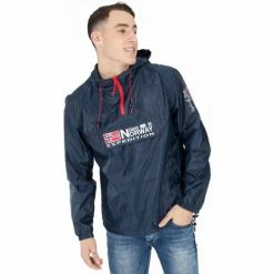 Geographical Norway Veste - parka - coupe-vent sport Boogee - résille - capuche Vestes Couleur Bleu marine
