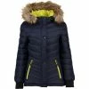 Geographical Norway Caban Camille - capuche avec bord façon fourrure Manteaux Couleur Bleu marine -Geographical Norway Soldes 21799345 500 A