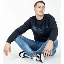 Geographical Norway Sweat sport Gantoine - uni - logo floqué Sweats & Polaires Couleur Bleu marine -Geographical Norway Soldes 21799393 500 D