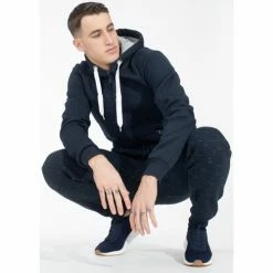 Geographical Norway Sweat sport Garillon - imprimé ton sur ton - capuche Sweats & Polaires Couleur Bleu marine -Geographical Norway Soldes 21799394 500 C