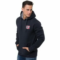 Geographical Norway Sweat sport Fondant - logo - capuche Sweats & Polaires Couleur Bleu marine
