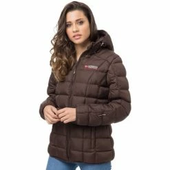 Geographical Norway Anorak Berechite - matelassé - capuche Manteaux Couleur Chocolat