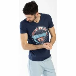 Geographical Norway T-Shirt col V JARICO T-shirts & Polos Couleur Bleu marine -Geographical Norway Soldes 22428101 500 B
