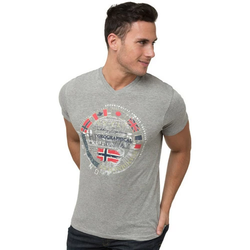 Geographical Norway T-Shirt col V JUDICAEL T-shirts & Polos Couleur Gris 3 Geographical Norway T-Shirt col V JUDICAEL T-shirts & Polos Couleur Gris