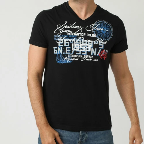 Geographical Norway T-Shirt à manches courtes en coton T-shirts & Polos Couleur Noir 5 Geographical Norway T-Shirt à manches courtes en coton T-shirts & Polos Couleur Noir – Image 3