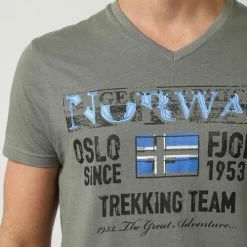 Geographical Norway T-Shirt à manches courtes en coton T-shirts & Polos Couleur Gris -Geographical Norway Soldes 22460499 500 C