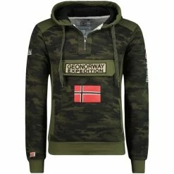 Geographical Norway Sweat Homme GeoNorway Gymclass Camo Sweats & Polaires Couleur Kaki