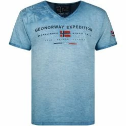 Geographical Norway JIWASH T-shirts & Polos Couleur Bleu