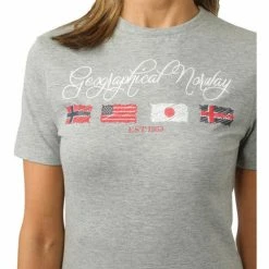Geographical Norway T-Shirt col rond à manches courtes en coton T-shirts & Polos Couleur Gris 7 Geographical Norway T-Shirt col rond à manches courtes en coton T-shirts & Polos Couleur Gris -Geographical Norway Soldes 23220914 500 C