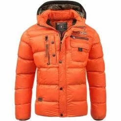 Geographical Norway Veste d'hiver pour homme Citernier Manteaux Couleur Orange