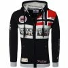 Geographical Norway Sweat zippé à capuche homme Flyer Sweats & Polaires Couleur Noir -Geographical Norway Soldes 24268195 500 A