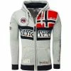 Geographical Norway Sweat zippé à capuche homme Flyer Sweats & Polaires Couleur Gris -Geographical Norway Soldes 24268196 500 A