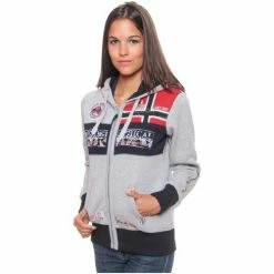 Geographical Norway Sweat Femme Flyer Sweats & Polaires Couleur Gris -Geographical Norway Soldes 2782808 500 C