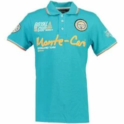 Geographical Norway Polo Enfant Karo T-shirts & Polos Couleur Turquoise